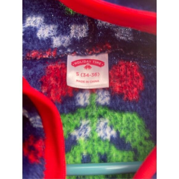 Christmas Blue Kiss Me Mistletoe Hohoho Union Suit Sleeper Adult Small - Picture 7 of 8